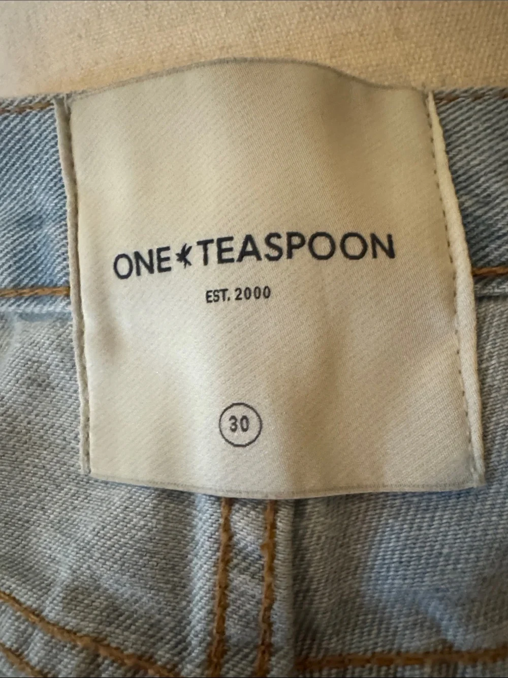 Free People One Teaspoon Light Wash Distressed Denim Shorts